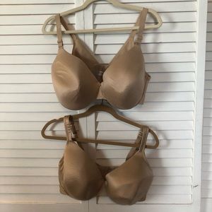 TWO tan Lane Bryant bras 40DDD tan worn twice